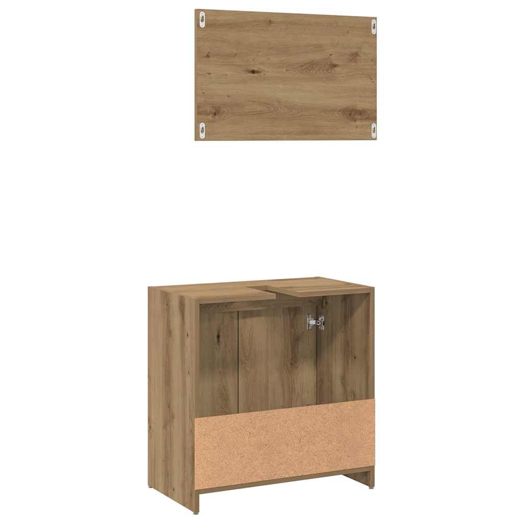 vidaXL 2-tlg. Badmöbel-Set Artisan-Eiche Holzwerkstoff