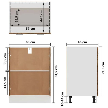 vidaXL Unterschrank Lyon Altholz-Optik 60x46x81,5 cm Holzwerkstoff