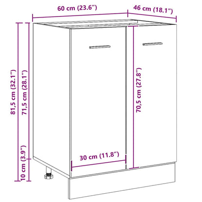 vidaXL Unterschrank Lyon Artisan-Eiche 60x46x81,5 cm Holzwerkstoff