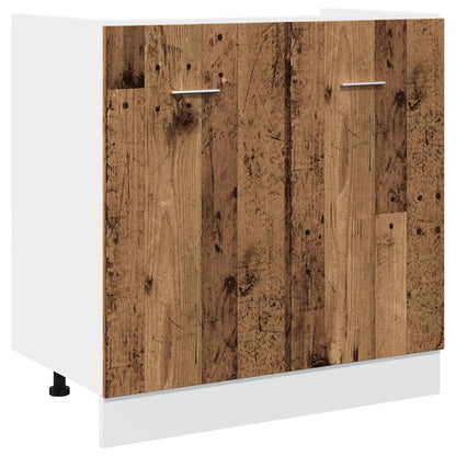 vidaXL Meuble sous-évier Lyon aspect vieux bois 80x46x81,5 cm bois d'ingénierie