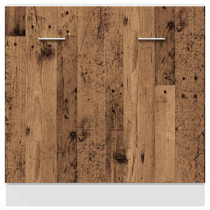vidaXL Meuble sous-évier Lyon aspect vieux bois 80x46x81,5 cm bois d'ingénierie