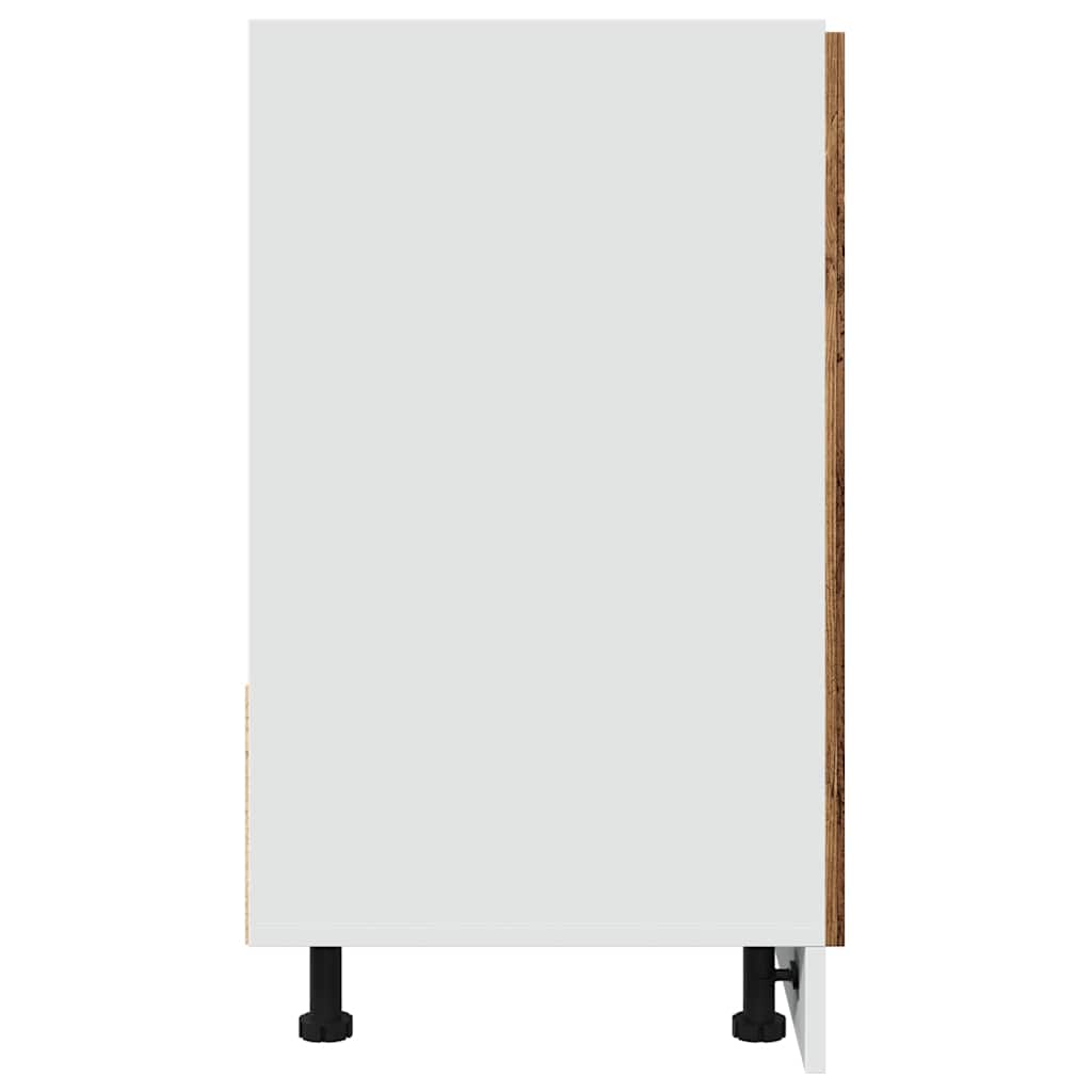 vidaXL Meuble sous-évier Lyon aspect vieux bois 80x46x81,5 cm bois d'ingénierie