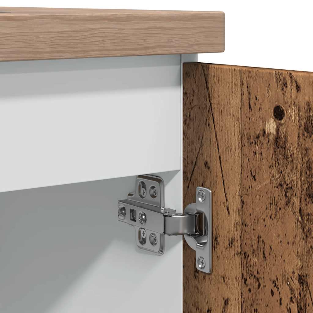 vidaXL Meuble sous-évier Lyon aspect vieux bois 80x46x81,5 cm bois d'ingénierie