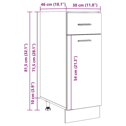 vidaXL Schubunterschrank Lyon Altholz-Optik 30x46x81,5 cm Holzwerkstoff