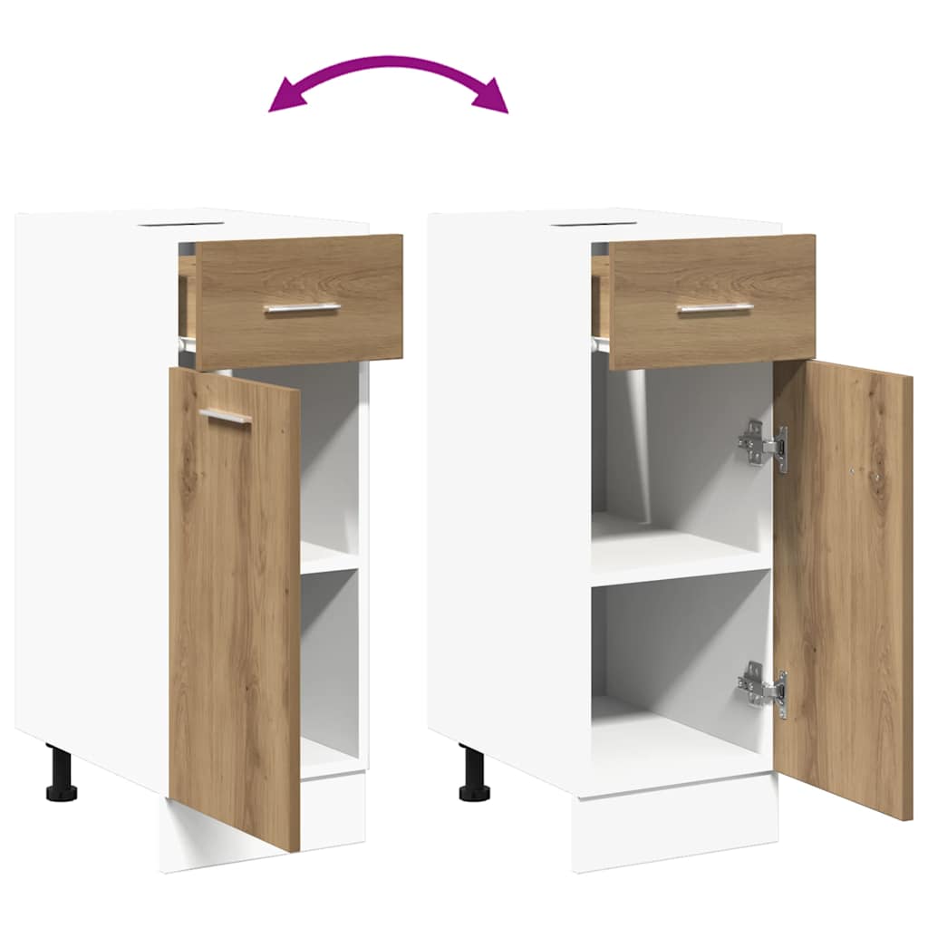 vidaXL Schubunterschrank Lyon Artisan-Eiche 30x46x81,5 cm Holzwerkstoff