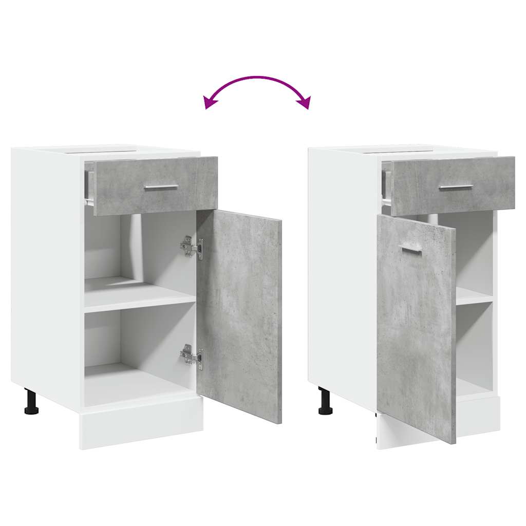 vidaXL Schubunterschrank Lyon Betongrau 40x46x81,5 cm Holzwerkstoff