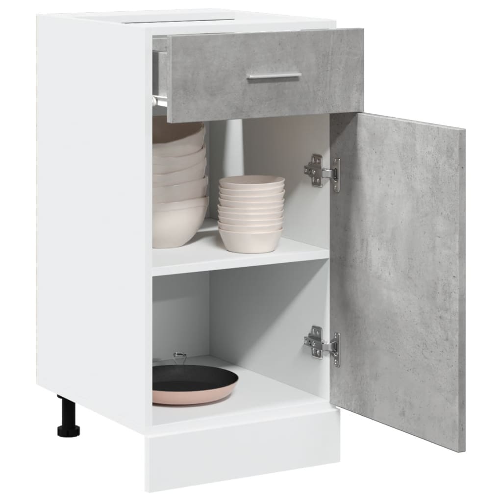 vidaXL Schubunterschrank Lyon Betongrau 40x46x81,5 cm Holzwerkstoff
