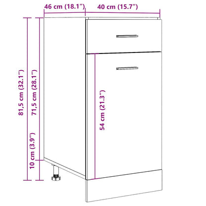 vidaXL Schubunterschrank Lyon Altholz-Optik 40x46x81,5 cm Holzwerkstoff