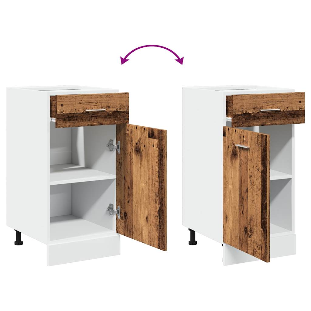 vidaXL Schubunterschrank Lyon Altholz-Optik 40x46x81,5 cm Holzwerkstoff