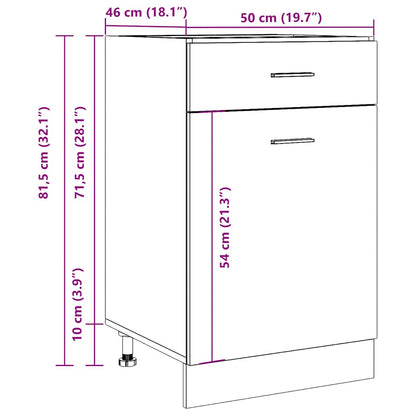 vidaXL Schubunterschrank Lyon Altholz-Optik 50x46x81,5 cm Holzwerkstoff