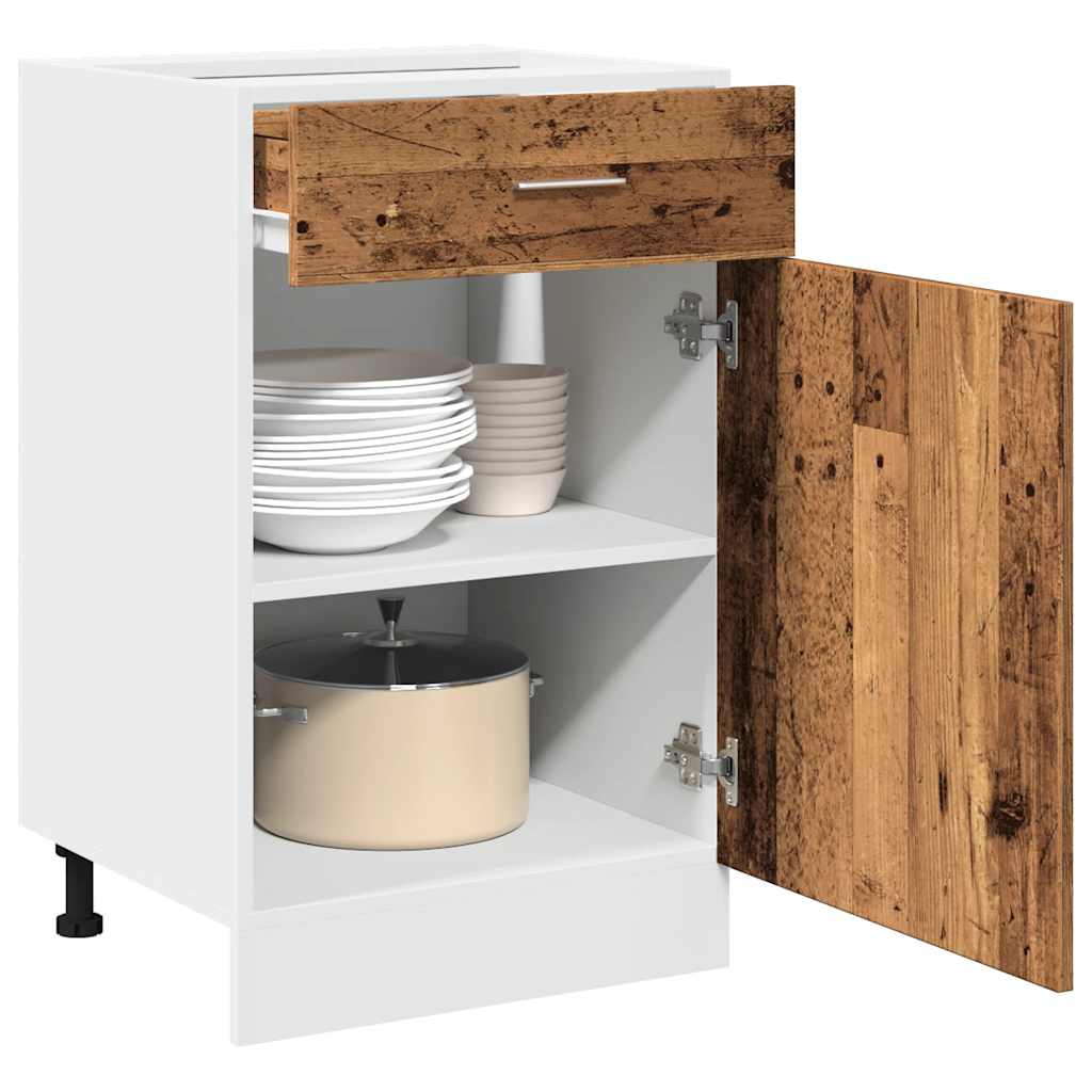 vidaXL Schubunterschrank Lyon Altholz-Optik 50x46x81,5 cm Holzwerkstoff
