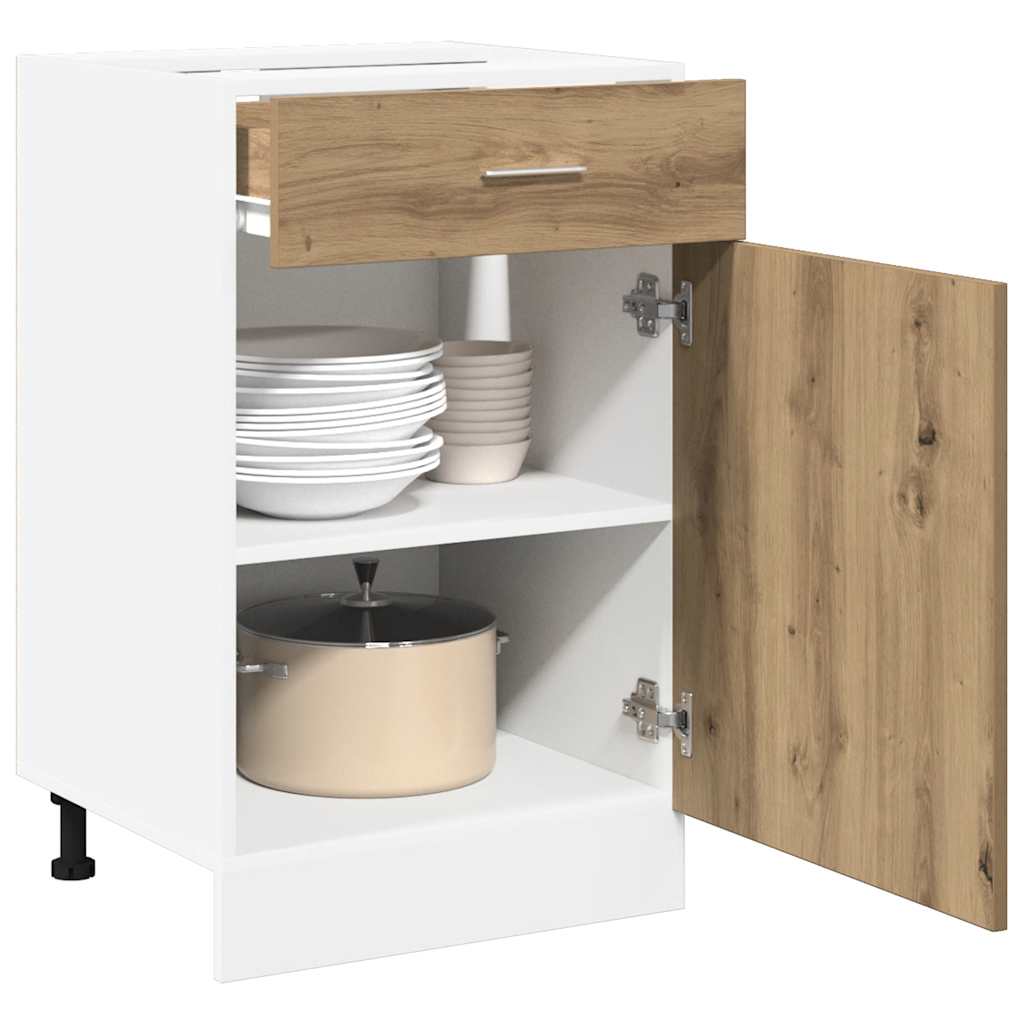 vidaXL Schubunterschrank Lyon Artisan-Eiche 50x46x81,5 cm Holzwerkstoff