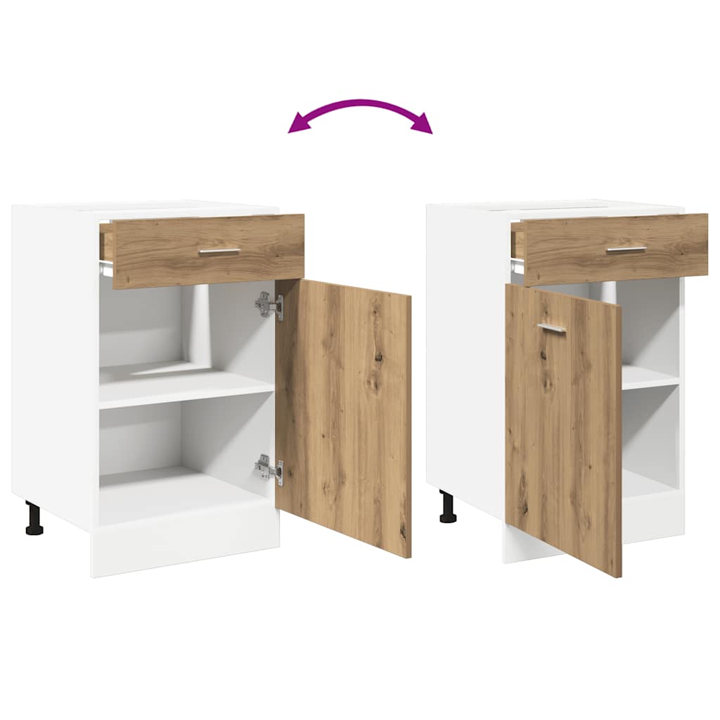 vidaXL Schubunterschrank Lyon Artisan-Eiche 50x46x81,5 cm Holzwerkstoff