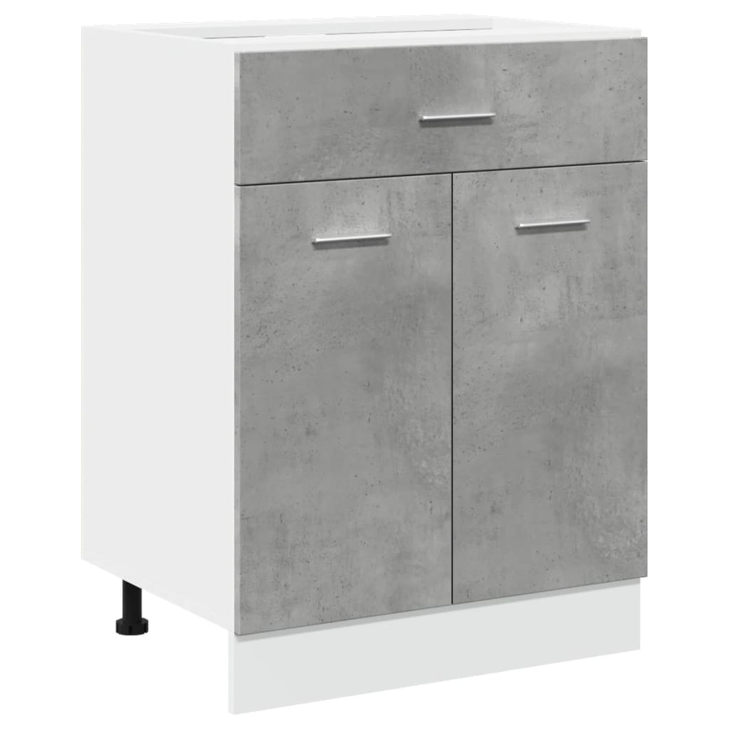 vidaXL Schubunterschrank Lyon Betongrau 60x46x81,5 cm Holzwerkstoff