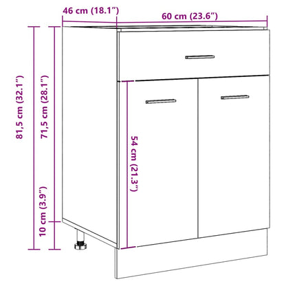 vidaXL Unterschrank Lyon Artisan-Eiche 60x46x81,5 cm Holzwerkstoff