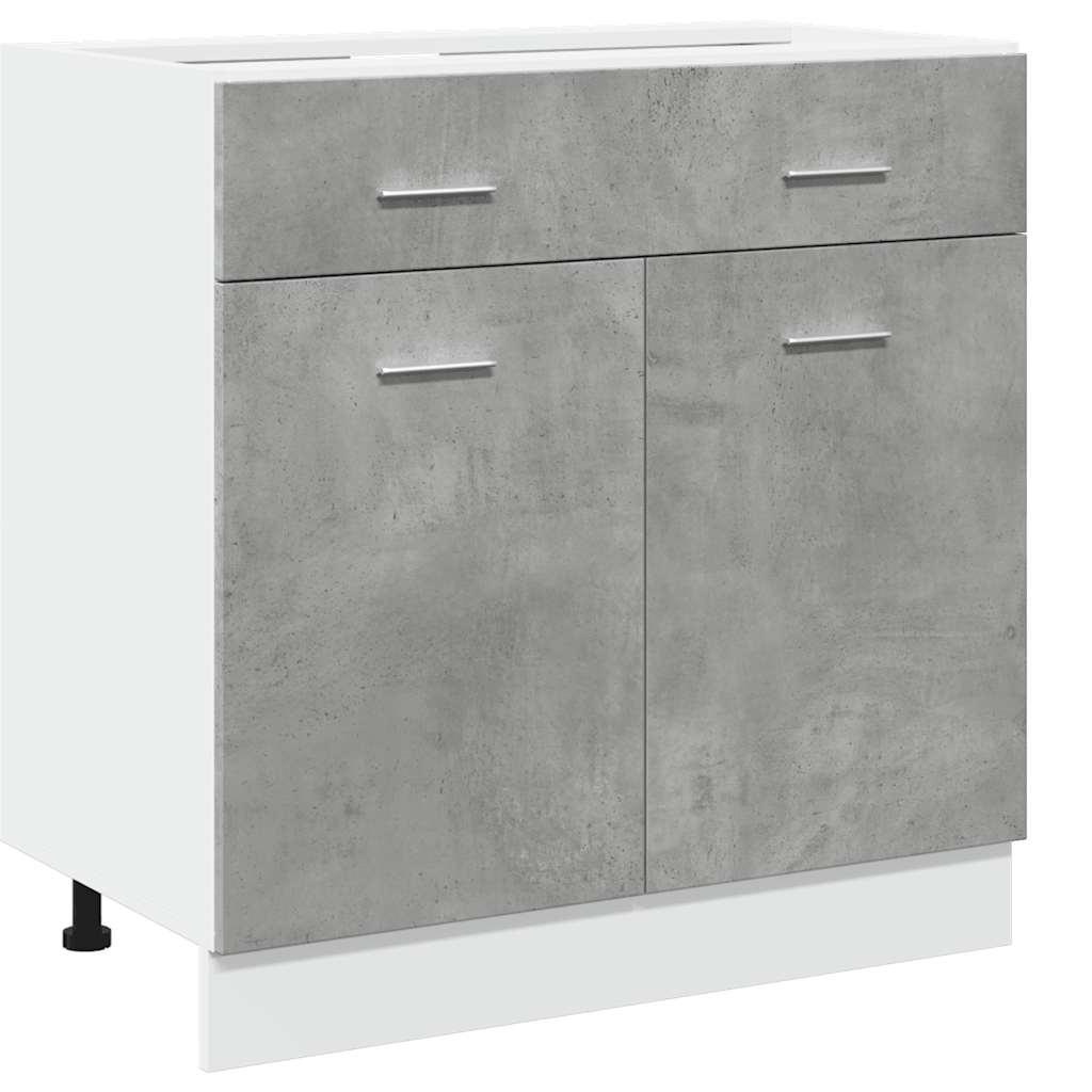 vidaXL Schubunterschrank Lyon Betongrau 80x46x81,5 cm Holzwerkstoff