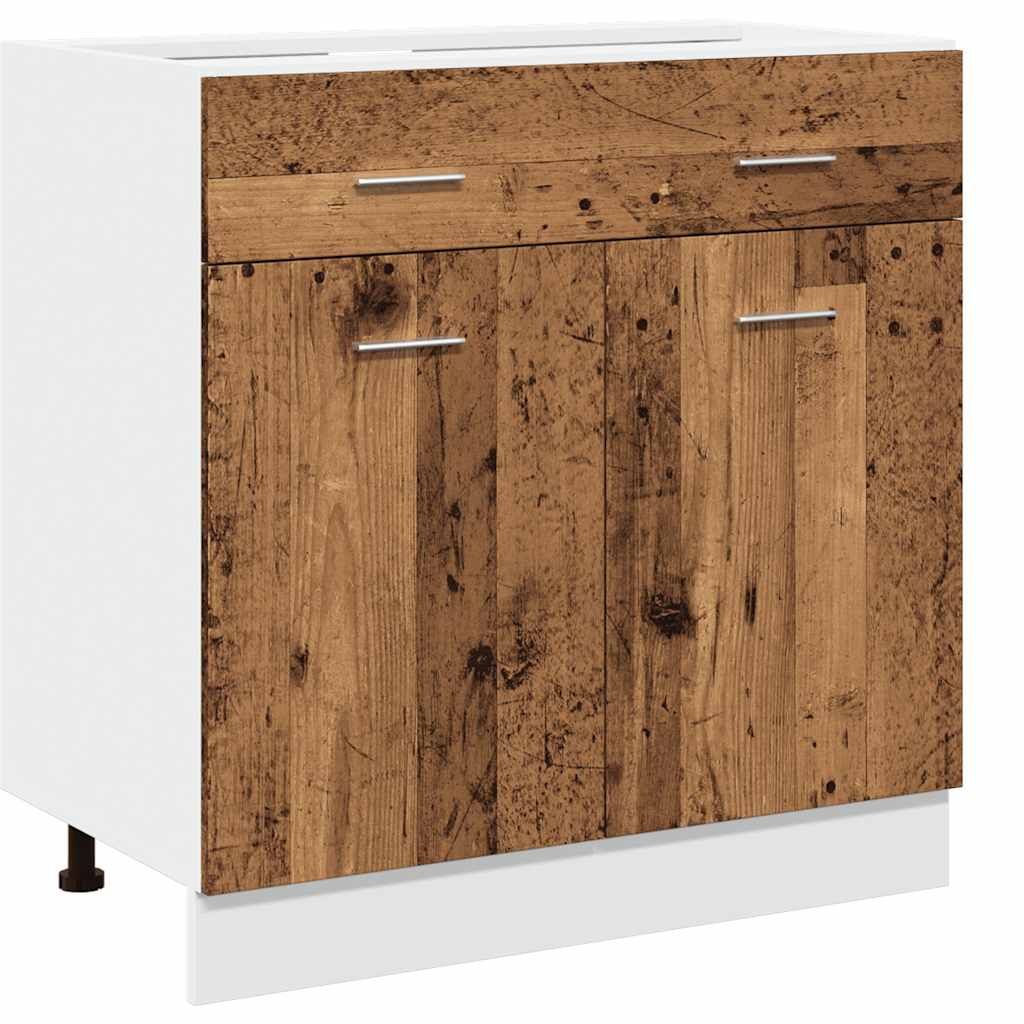 vidaXL Schubunterschrank Lyon Altholz-Optik 80x46x81,5 cm Holzwerkstoff