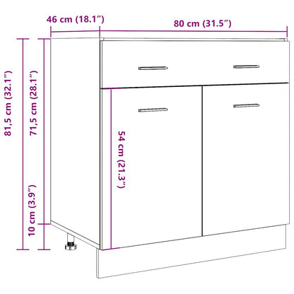 vidaXL Schubunterschrank Lyon Altholz-Optik 80x46x81,5 cm Holzwerkstoff