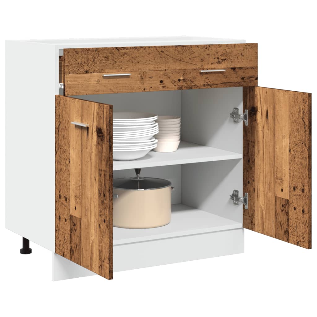 vidaXL Schubunterschrank Lyon Altholz-Optik 80x46x81,5 cm Holzwerkstoff