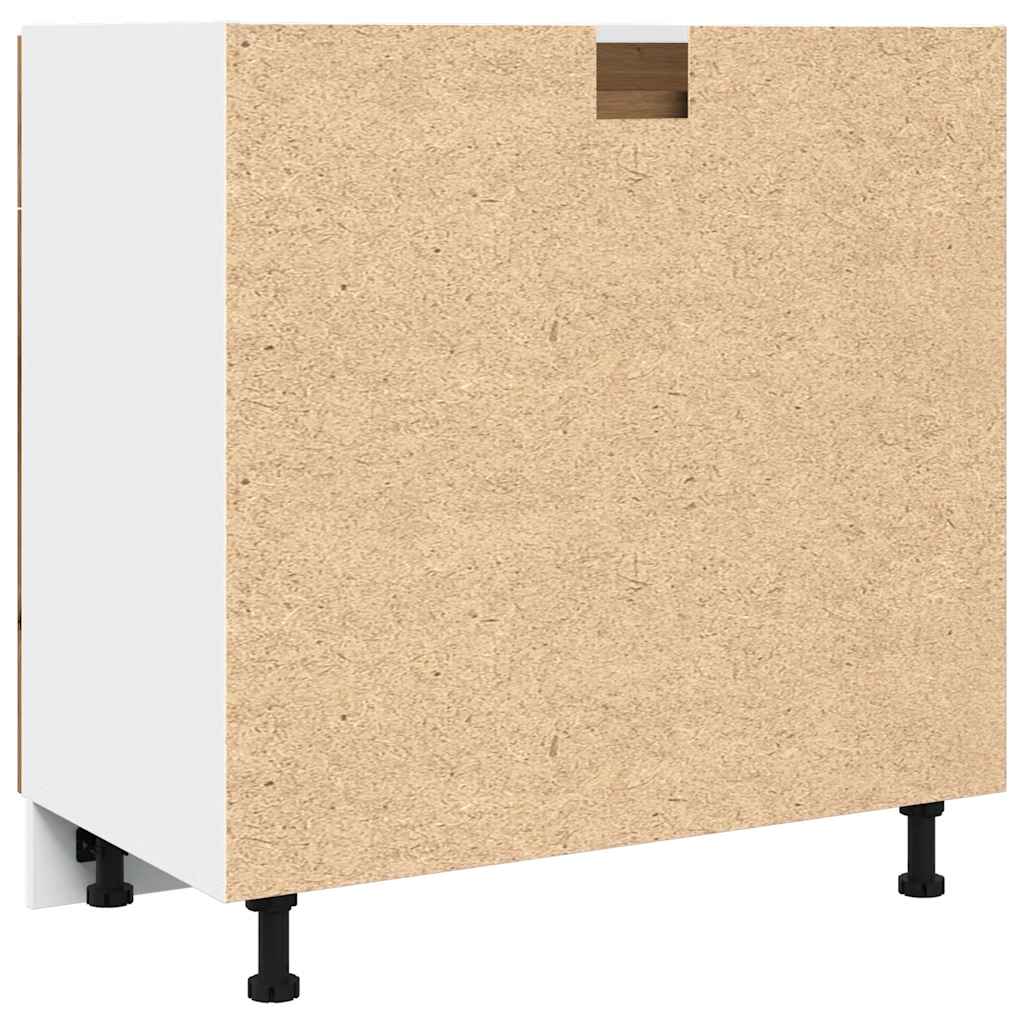 Schubunterschrank Lyon Artisan-Eiche 80x46x81,5 cm Holzwerkstoff