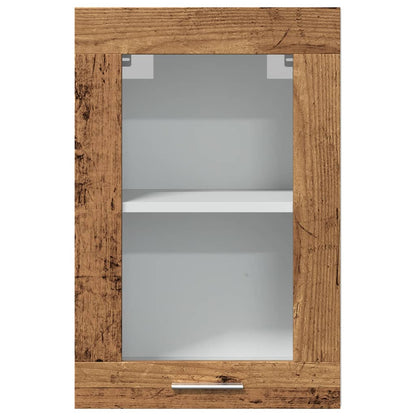 vidaXL Hängeschrank Lyon Glas Altholz-Optik 40x31x60 cm Holzwerkstoff