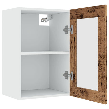 vidaXL Hängeschrank Lyon Glas Altholz-Optik 40x31x60 cm Holzwerkstoff