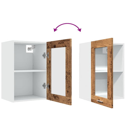 vidaXL Hängeschrank Lyon Glas Altholz-Optik 40x31x60 cm Holzwerkstoff
