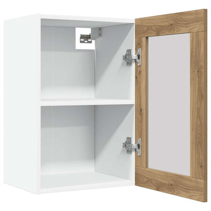 vidaXL Hängeschrank Lyon Glas Artisan-Eiche 40x31x60 cm Holzwerkstoff