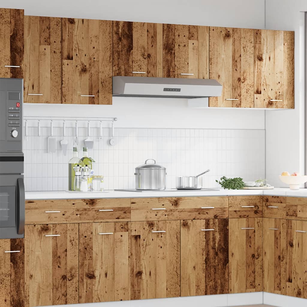 vidaXL Meubles hauts 2 pcs Lyon aspect bois de récupération 50x31x60 cm Bois d'ingénierie
