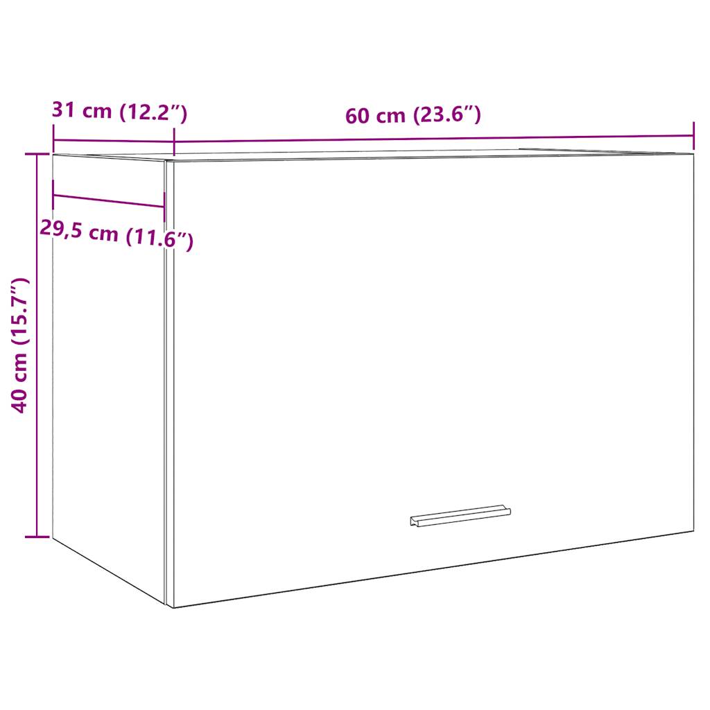 vidaXL Hängeschrank Lyon Artisan-Eiche 60x31x40 cm Holzwerkstoff