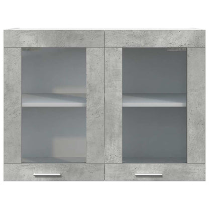 vidaXL Hängeglasschrank Lyon Betongrau 80x31x60 cm