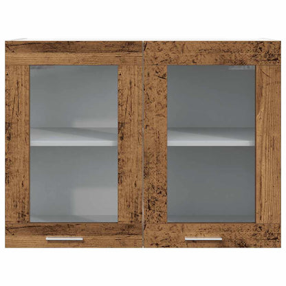 vidaXL Hängeglasschrank Lyon Altholz-Optik 80x31x60 cm Holzwerkstoff