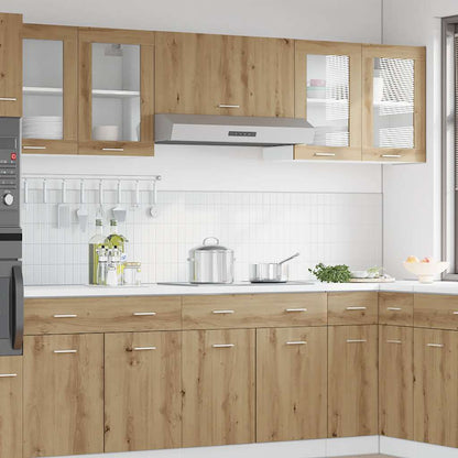 vidaXL Hängeglasschrank Lyon Artisan-Eiche 80x31x60 cm Holzwerkstoff