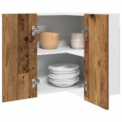 vidaXL Eck-Hängeschrank Lyon Altholz-Optik 57x57x60 cm Holzwerkstoff