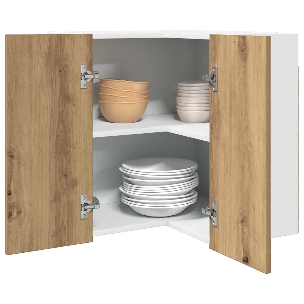 vidaXL Eck-Hängeschrank Lyon Artisan-Eiche 57x57x60 cm Holzwerkstoff