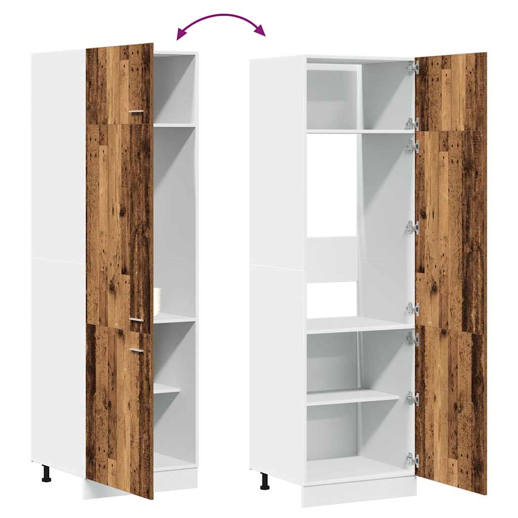 vidaXL Kühlumbauschrank Lyon Altholz-Optik 60x57x207 cm Holzwerkstoff