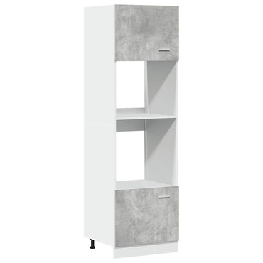 vidaXL Mikrowellenumbauschrank Lyon Betongrau 60x57x207 cm Holzwerkstoff