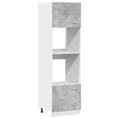 vidaXL Mikrowellenumbauschrank Lyon Betongrau 60x57x207 cm Holzwerkstoff