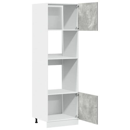 vidaXL Mikrowellenumbauschrank Lyon Betongrau 60x57x207 cm Holzwerkstoff
