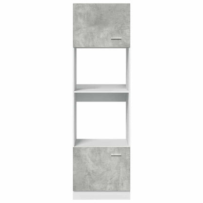vidaXL Mikrowellenumbauschrank Lyon Betongrau 60x57x207 cm Holzwerkstoff