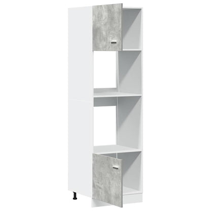 vidaXL Mikrowellenumbauschrank Lyon Betongrau 60x57x207 cm Holzwerkstoff