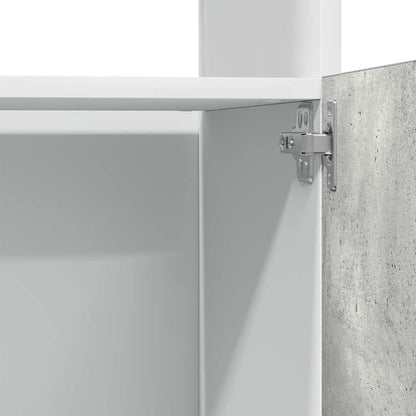 vidaXL Mikrowellenumbauschrank Lyon Betongrau 60x57x207 cm Holzwerkstoff
