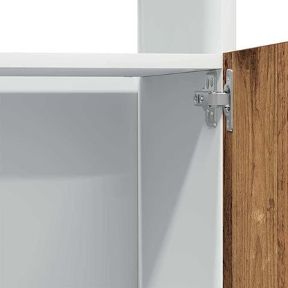 vidaXL Mikrowellenschrank Lyon Altholz-Optik 60x57x207 cm Holzwerkstoff