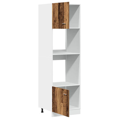 vidaXL Mikrowellenschrank Lyon Altholz-Optik 60x57x207 cm Holzwerkstoff