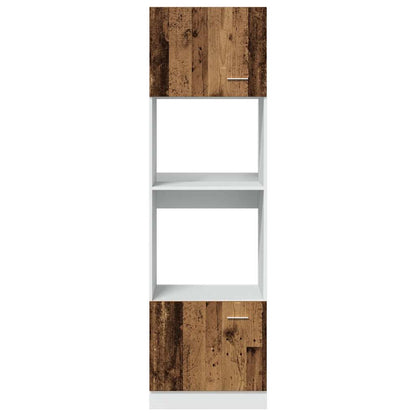 vidaXL Mikrowellenschrank Lyon Altholz-Optik 60x57x207 cm Holzwerkstoff