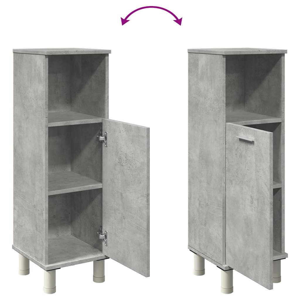 vidaXL Badezimmerschrank Betongrau 30x30x95 cm Holzwerkstoff