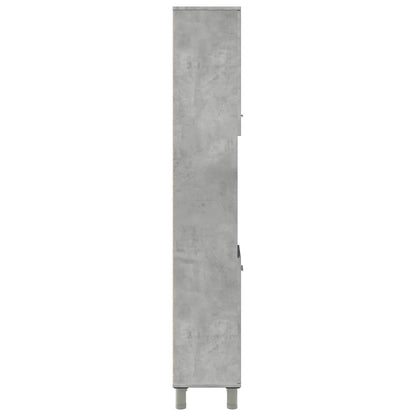 vidaXL Armoire de salle de bain gris béton 30x30x179 cm en bois d'ingénierie