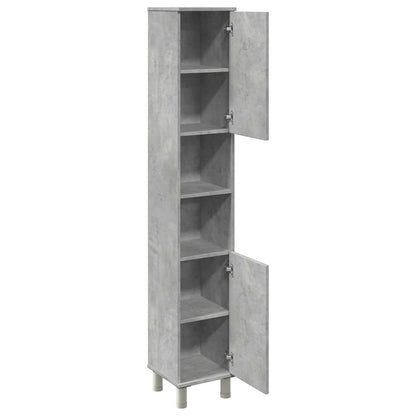 vidaXL Armoire de salle de bain gris béton 30x30x179 cm en bois d'ingénierie