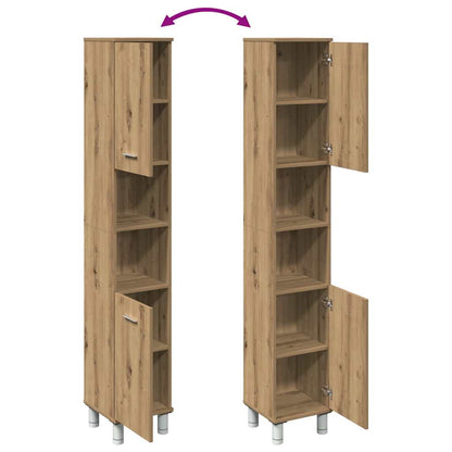 Badschrank Artisan-Eiche 30x30x179 cm Holzwerkstoff
