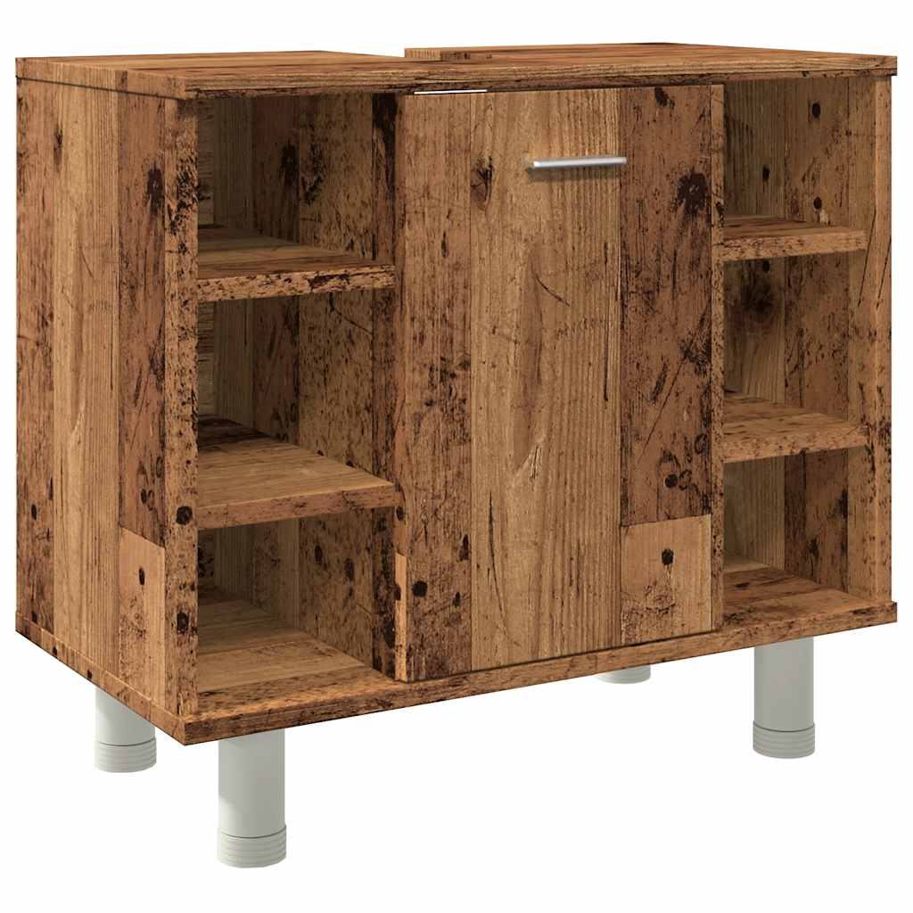 vidaXL Badschrank Altholz-Optik 60x32x53,5 cm Holzwerkstoff